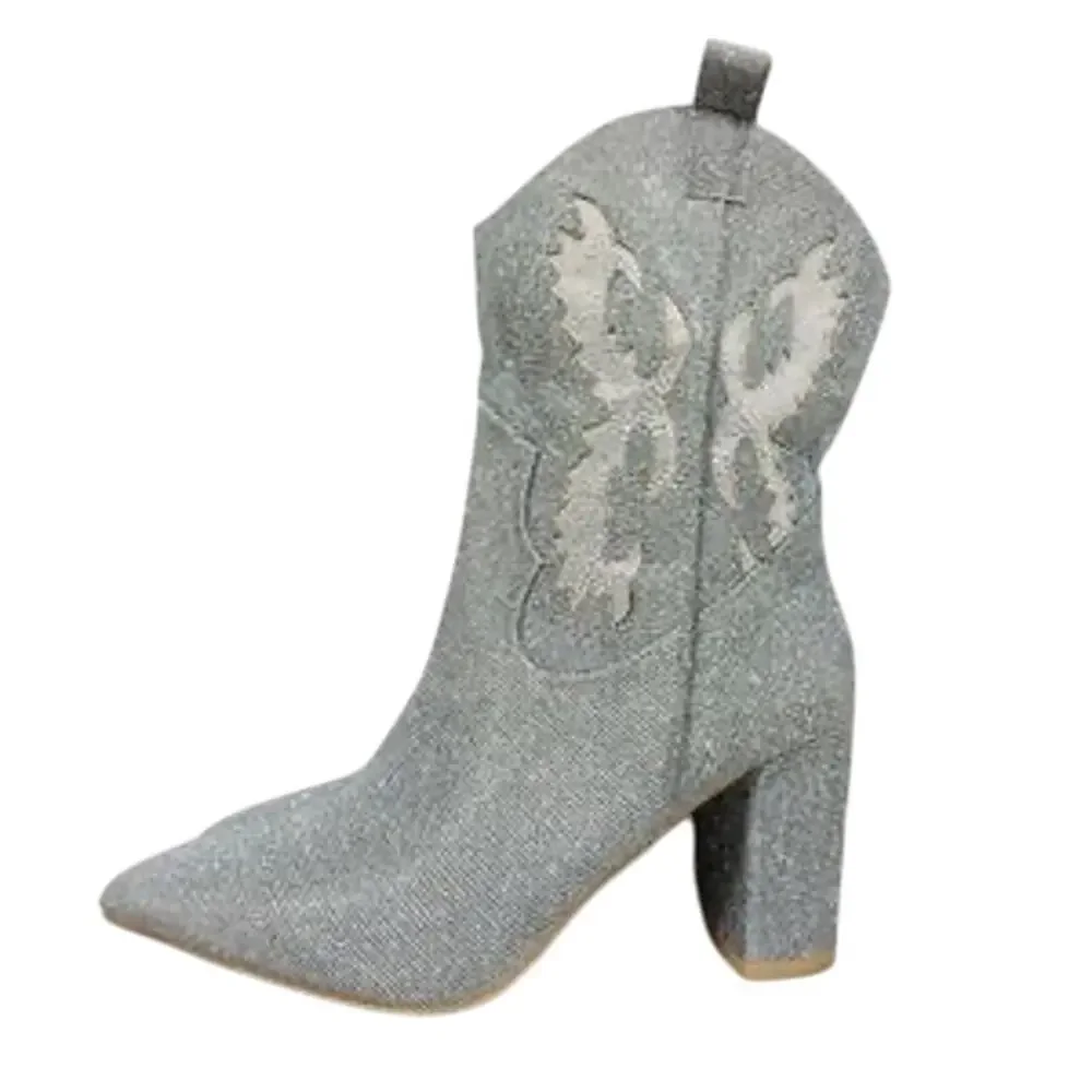 MIA Gypsi Rhinestone Western Ankle Boot Size 7